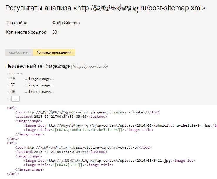 Ошибки Яндекс с XML Sitemap Yoast SEO