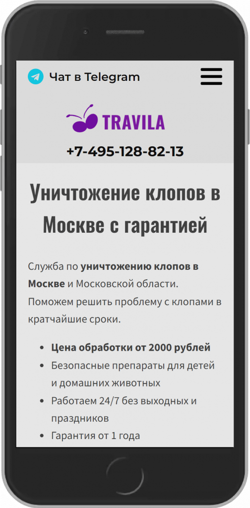 Лендинг Пейдж Travila на iPhone 6_7_8: Портфолио Иван Никитин и партнеры